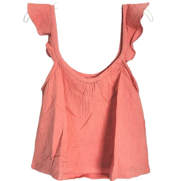MARINE LAYER Women’s Jude Flutter Sleeve Gauze Tank Top Rosette Pink-Size M‎ - Picture 4 of 7